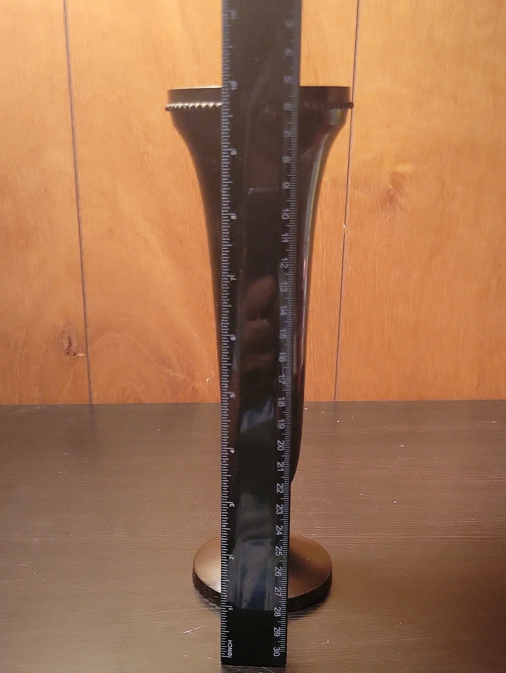 Pottery Barn Brown Tall Decorative Trumpet Vase Metal